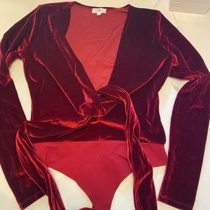 NWOT LPA velvet bodysuit